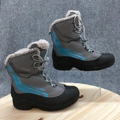 Columbia Waterproof Boots Youth 6 Bugaboot Omni Heat Gray Faux Fur BY5954-033
