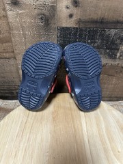 Crocs Kids Lined Clogs Rockets Planes Navy Blue Red Fleece Size C7 Toddler
