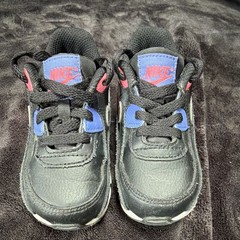 Nike Air Max 90 TD US 7C Black/Red/Blue/White Leather Low CD6868-011