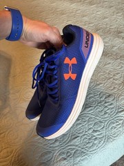 Under Armour Assert 8 Kids Sneaker Size 7 Blue/Orange Low Top Lace Mesh