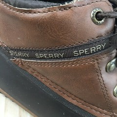 Sperry Waterproof Boots Youth 5 Bowline Storm Brown Ankle Top Lace Up Quilted
