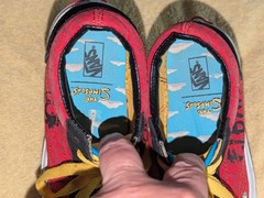 Vans x The Simpsons Bart Graffiti Kids 13 Shoes Red Black Yellow Skate Sneakers