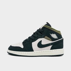 NIB Big Kid GS Jordan 1 Mid HV4399-102 Light Orewood Brown/Medium Olive/Sail