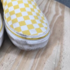 Vans Shoes Youth 5.5 Classic Checkerboard Slip On Comfort 721356 Yellow Canvas