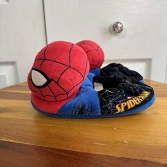 Marvel Spiderman Character Slip On Slippers Kids Size 11-12