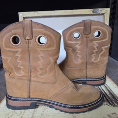 Size 7m Rocky Kids Old Town Pull On Boots 7″ Tan Youth Leather