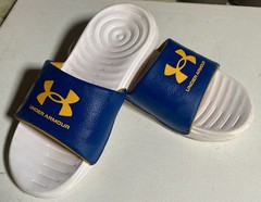 NEW Under Armour Kids Ansa Fixed Slides, Blue, Size 3 Yrs
