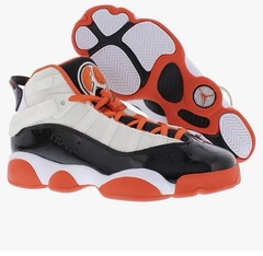 Nike Jordan 6 Rings GS White Orange And Black Big Kids 6Y Or Women’s 7.5
