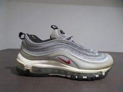 Nike Air Max 97 Shoes Youth Size 5Y Silver Bullet Metallic Silver Red 918890-001