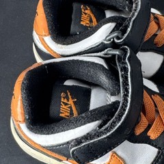 Rare Nike Dunk Low White Orange Black HALLOWEEN 304846-182 Toddler Size 6C