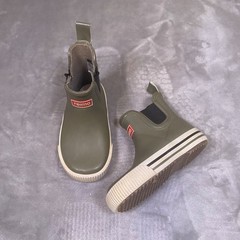 Reima Kids Rubber Rain Boots Size 7.5 Chelsea Waterproof Youth Army Green