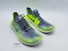 Nike Free RN Flyknit (GS) Youth’s Size 7Y Running Shoes Gray Yellow