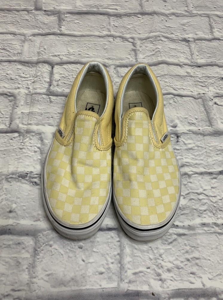 Vans Classic Checkered Sneakers Pastel Yellow Big Kids 4