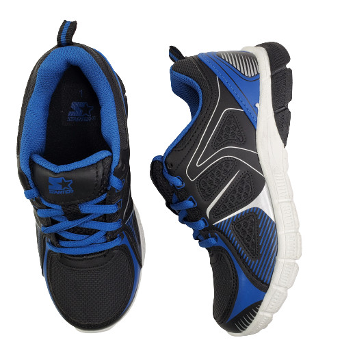 Starter Sneaker Unisex Kids Black Blue Lace Up Walking Running Athletic Shoes