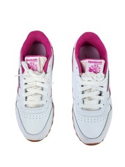 Reebok Classic Leather Kids Size 4 White Pink with Bubble Gum Soles Rare