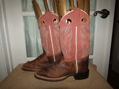 Cody James Inlay BBSC1943 Brown Pull On Square Toe Western Boots Youth Size 4 D