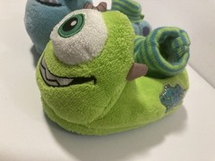 Disney Pixar Monster Inc. Pull On Slippers Kids Size 9-10 Blue/Green