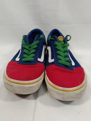 VANS YOUTH Size 6 Old Skool Colorblock Shoes Blue Green Red Yellow White Y2K 90s