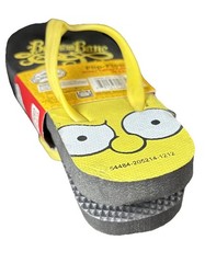 New 2013 Simpsons Kids Flip Flops Size M 12-13 Bad To The Bone