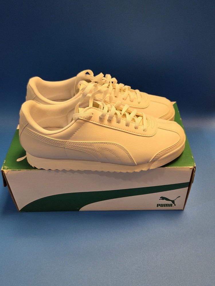 PUMA Roma Basic Jr Unisex Kids Sneakers White US 5C Synthetic Lace Up