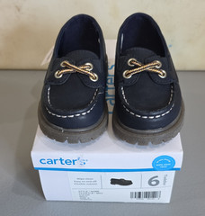 Carter’s Mac Navy Slip-On Boat Shoe Casual Synthetic Low Top Kids 6 M