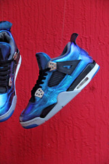 Retro Air Jordan 4 OG „Photon Blue“ Metallic‘ 1-of-1 Custom -Lions Rams NFL-