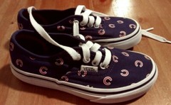 VANS Authentic MLB Chicago Cubs KIDS Size 12.5 Athletic Low Top Skate Shoes