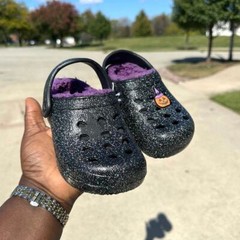 Capelli New York Glow In The Dark Patch Fuzzy Kids Clogs Sz 7/8 Halloween Shoe￼s