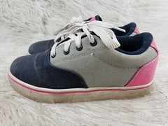 HEELY’S Launch Navy Blue Gray Pink Skating Skate Shoes Size 4Y Youth Womens Sz 5