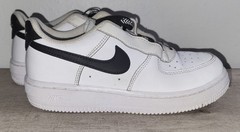 Nike Air Force 1 Toggle Stretch Lace White Black Swoosh CU5287-104 Size 1.5Y Kid