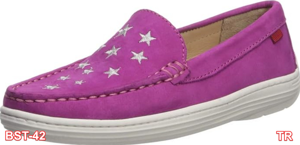 Marc Joseph New York Unisex Leather Driver with Gold Star Detail Loafer, Pink 3M