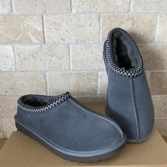 UGG TASMAN BRAID GREY GRAY SUEDE SHEEPSKIN SLIPPERS KID YOUTH 6 = WOMEN 8
