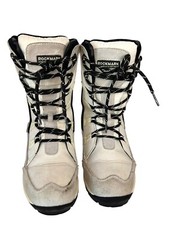 ROCKMARK Kid’s White Mid Calf Lace Up Outdoor Comfort Snow Boots Big Kid 4 (35)