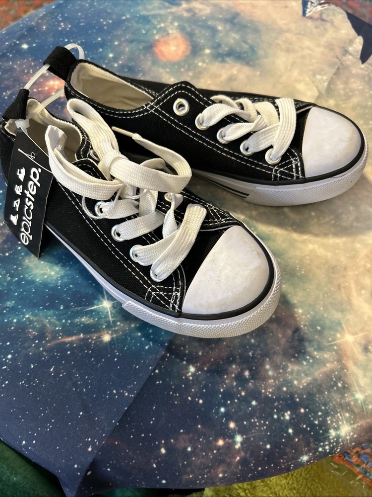 New epicstep Canvas Kids Black Sneakers Size 11