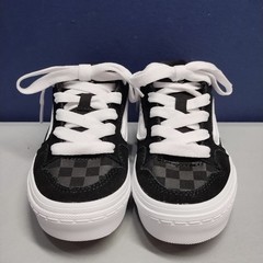 Vans Caldrone Platform Skate Shoes Youth 13 Black Gray Checkered Lace Up 500714