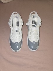 Jordan 6 Rings White/Gray Mid-Top Basketball Sneakers Kids US 7Y 323419-121