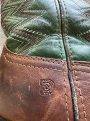 Durango Boots Kids US 4.5 Western Tan/Green