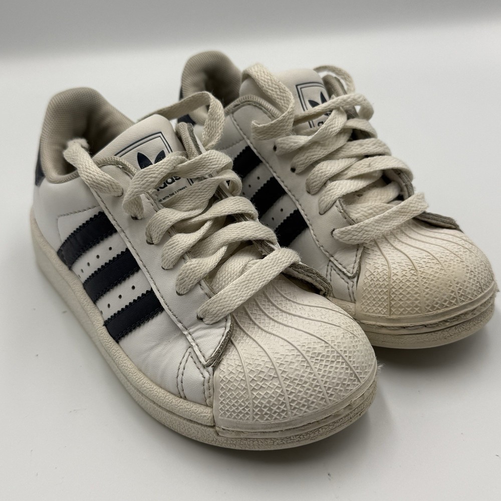 adidas Superstar Kids White Navy Shell Toe Sneakers Youth US 11K Style G99919