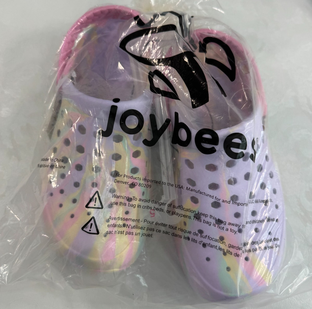 Joybees Active Clog Kids, Marbled Ombre Pink, J5, Kids