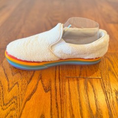 VANS Classic Slip-on Shearling Rainbow Platform Kids Size 6 Women’s 8 Skater
