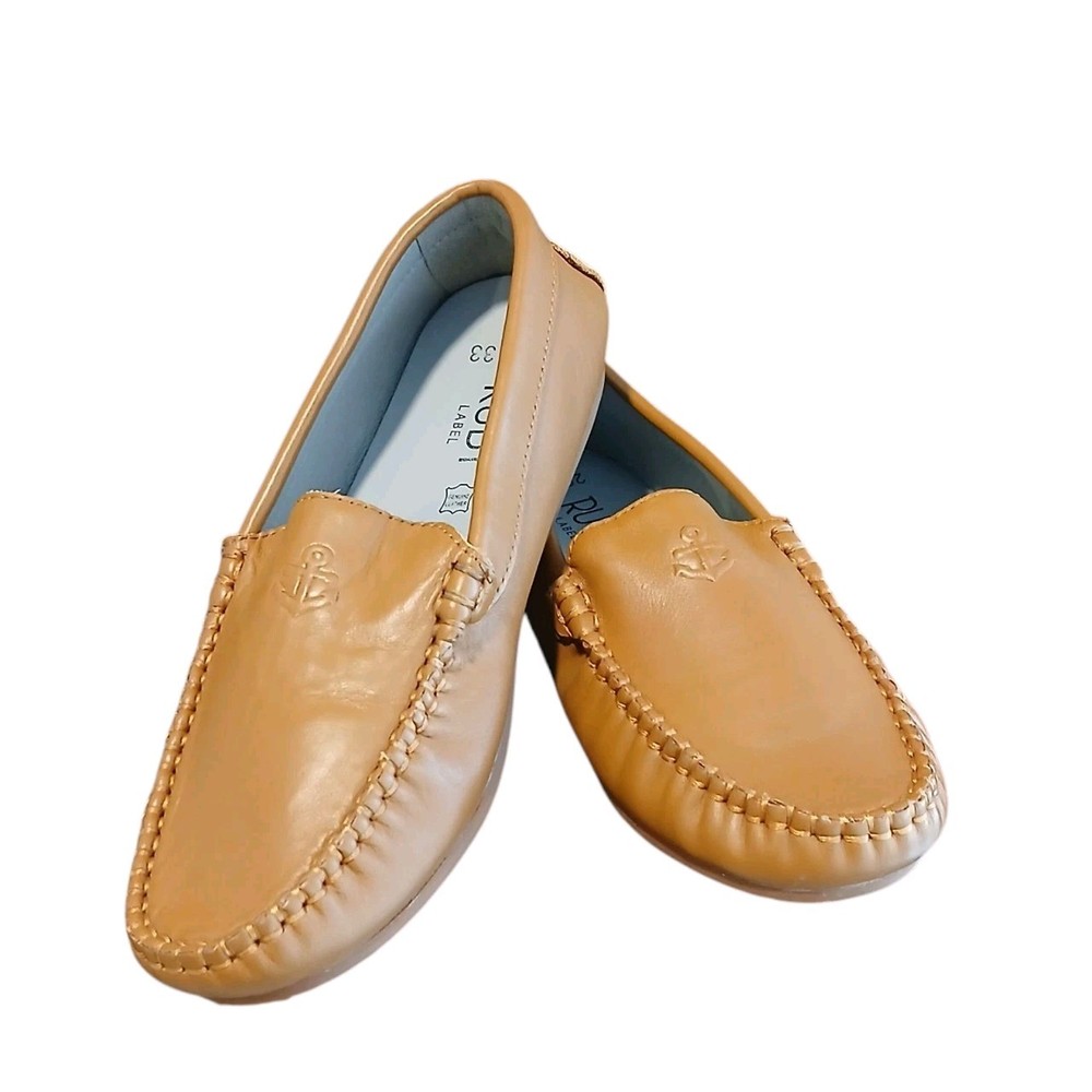 NEW Ruby Label Kids Mocassin Loafer Anchor Brown Size 2 Slip On Leather Quality