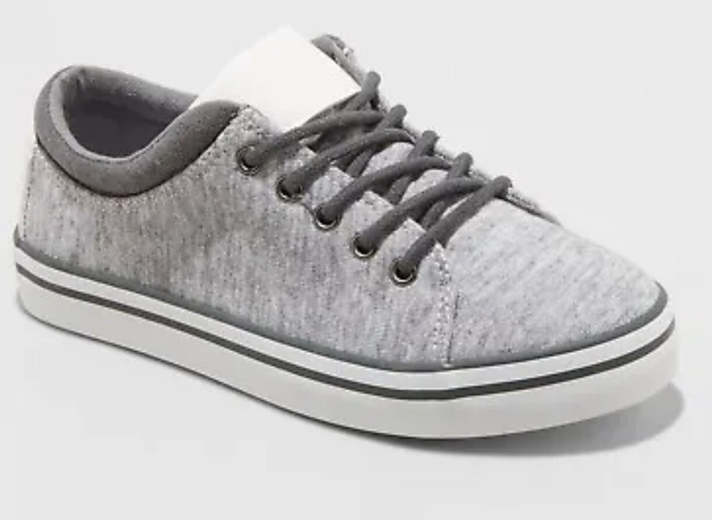 Cat & Jack™ Youth Heather Gray Walter Lace Up Casual Tennis Shoes/Sneakers Sz 5