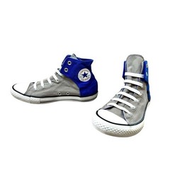 Converse Blue Grey Peel Back High Top Sneakers Shoe Juniors 6 Hip Hop Womens 7.5