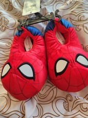 Official Licensed Marvel SpiderMan Plush House Slippers Children’s Size 5-6 NWT