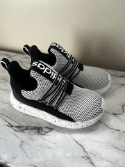 adidas Toddler Lite Racer Adapt 7.0 Sneaker Size 10k Black/White Brand New