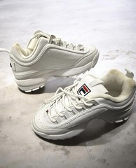 FILA DISRUPTOR II KIDS SNEAKER WHITE/PCT/VRED FW02945-111 Size 6 38.5