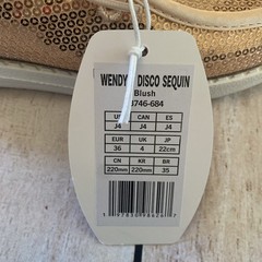Hey Dude Wendy Youth Disco Sequin J4 Blush Rose Gold NWT