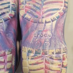 Crocs Classic Marbled Clog Kid’s Size C12 White/Pink/Blue Tye Dye