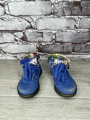 DR MARTENS BLUE CANVAS Clover Fold Down BOOTS YOUTH AIR WALK Boys 5M US/20EU