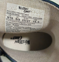 Western Chief Classic Fire Chief Rain Boots Kids Size 9/10 Navy Green Handles